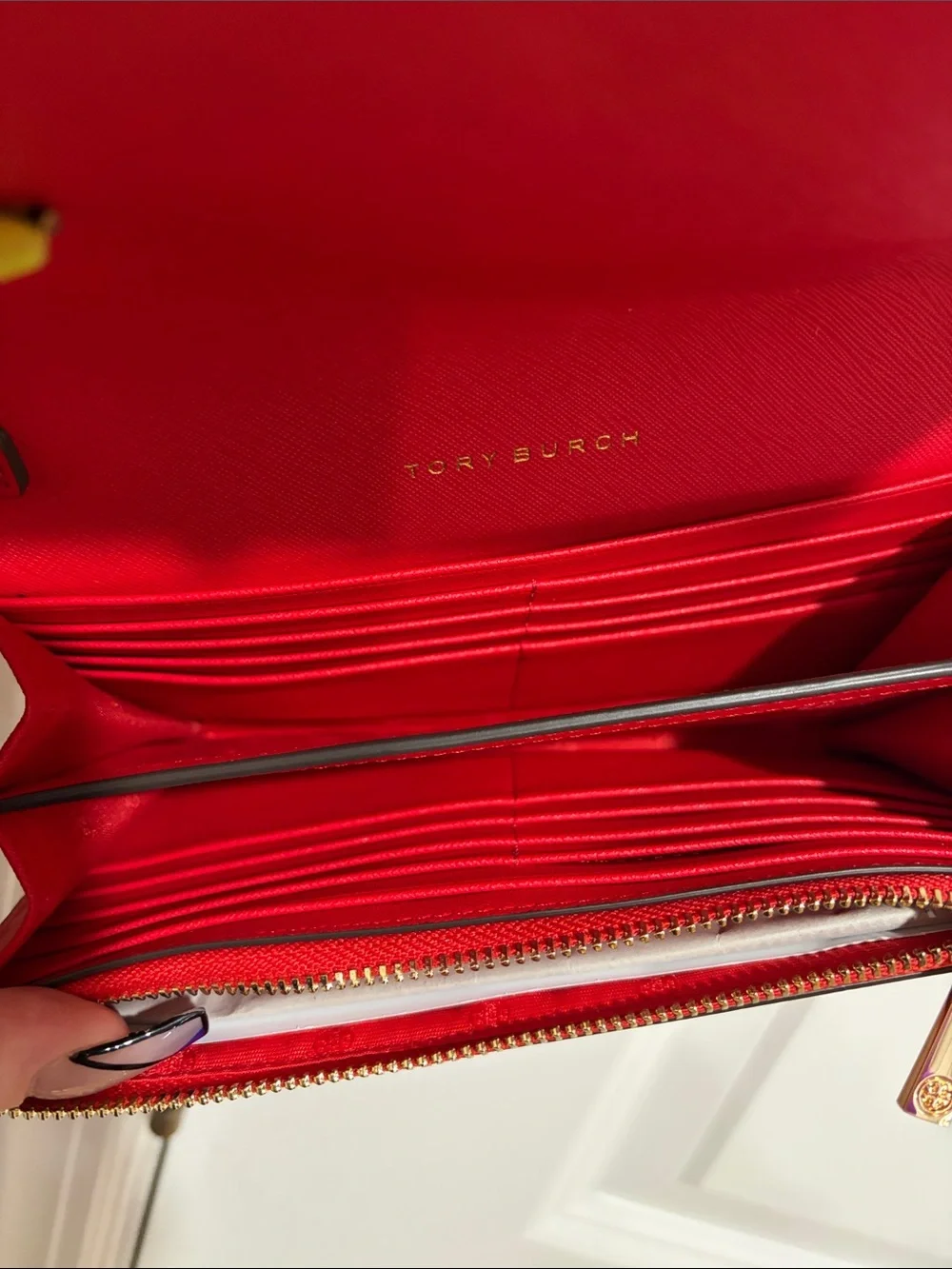 Tory Burch Red Leather Chain-Shoulder Crossbody Never Used!